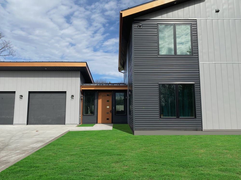 Front exterior of southwest Michigan energy efficient custom home by R-Value Homes